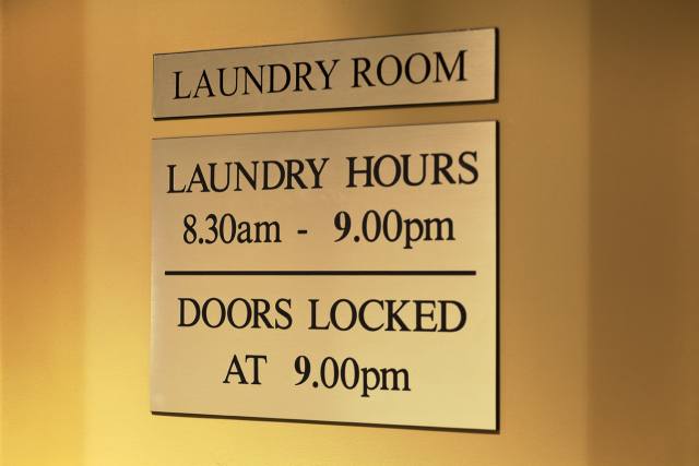 The Macleay Hotel guest Laundry sign in Potts Point
