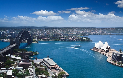 View from the The Macleay Hotel of the Harbour off Potts Point