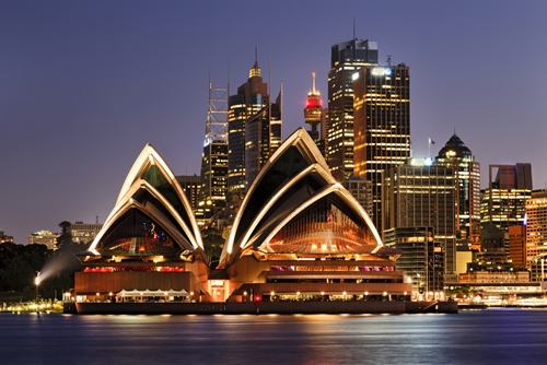 Sydney Opera House at Night located near The Macleay Hotel in Potts Point