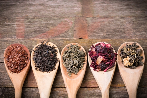 Wooden spoons with tea leaves from tea cafes in Potts Point Sydney