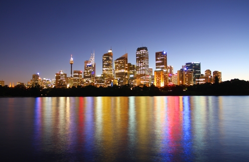 Sydney's skyline from the Macleay Hotel in Kings Cross